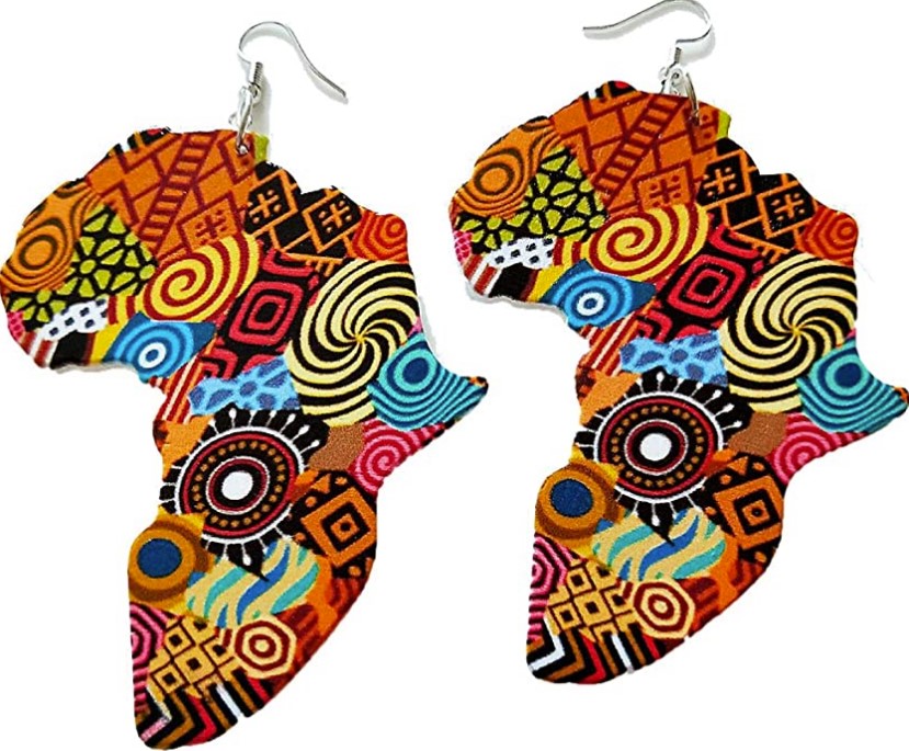 Idée cadeau: boucles d'oreilles continent Africain