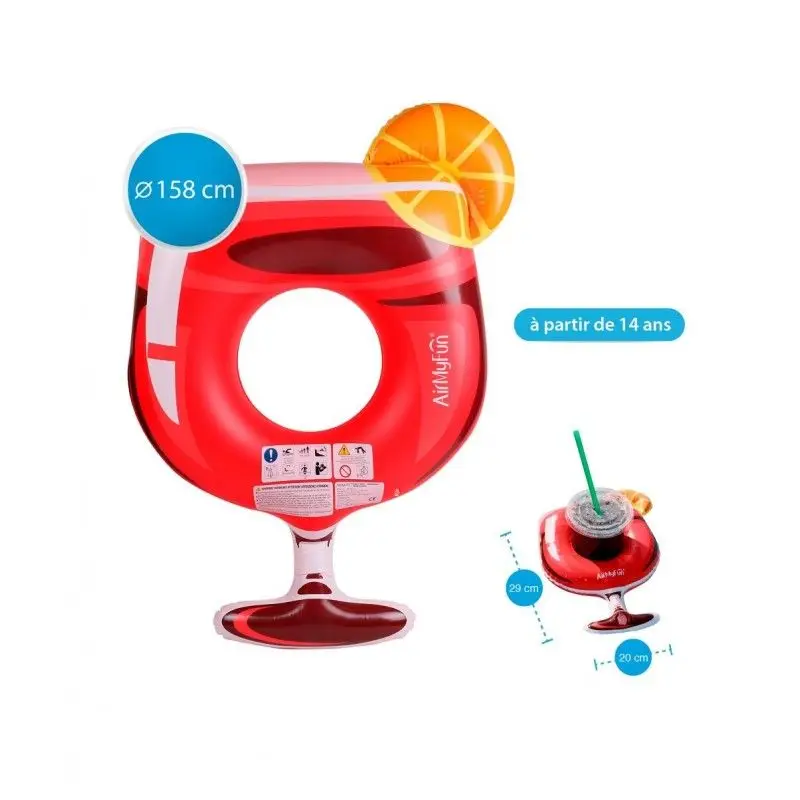 Idée cadeau : bouée cocktail gonflable de la Redoute avec son porte boisson gonflable