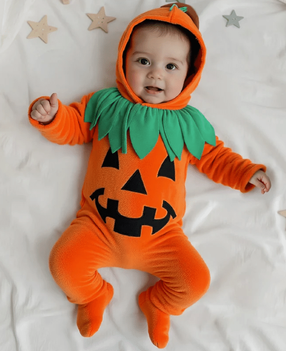 Barboteuse citrouille avec capuche